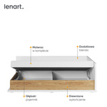 SIMI MS-09P - Łóżko 90 cm Prawe z Materacem Białe/Hikora Naturalna