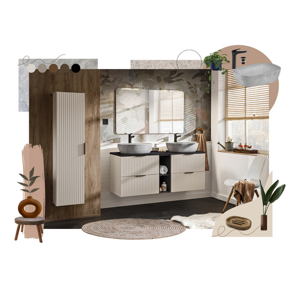 Zestaw z umywalką Sky 80 cm Adel Cashmere