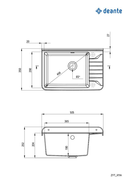 Zlewozmywak gospodarczy 1-komorowy - mocowany do ściany Garden