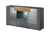 Toledo WM Komoda 3D1S Antracyt Połysk / Dąb Grandson