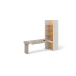 WOOW SET-WOS10LVB - Zestaw Biurko Lewe i Regał Szeroki Szampański/Dąb Vincenza Bielona/Clay Grey