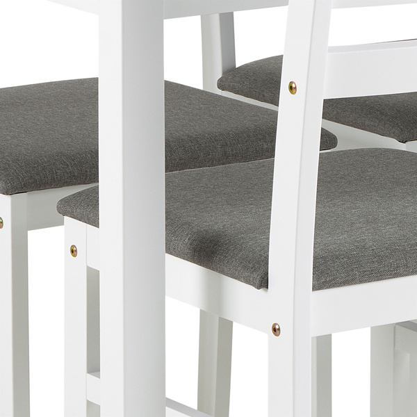 Actona Zestaw Stół Jadalniany i 4 Krzesła Alicante Biały Szary