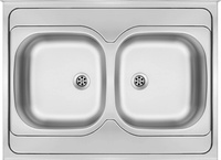 Zlewozmywak stalowy 2-komorowy - nakładany Tango