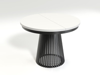 GARDA - Stół Okrągły Rozkładany Biel Alpejska Czarny Mat