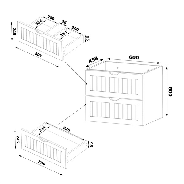 MONA-02 - Szafka Pod Umywalkę 2S 60cm Biały Mat