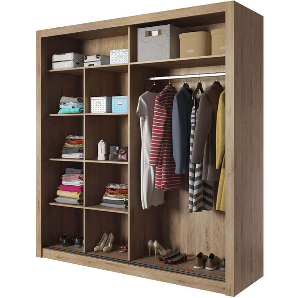 ARTI AR-08 - Szafa Przesuwna 2-drzwiowa Z Lustrami Dąb Shetland