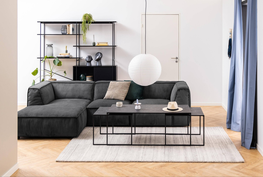 Actona Zestaw Stolików Kawowych Infinity Czarny