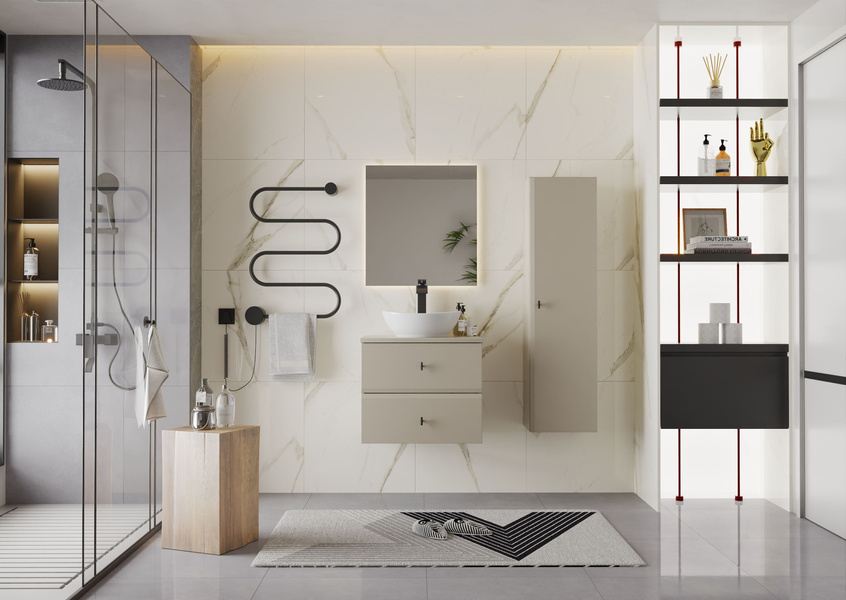 RAY-03 - Słupek Wysoki 1-drzwiowy Kaszmir Mat