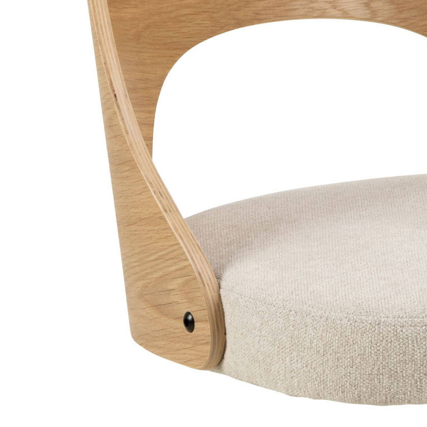 Actona Krzesło Do Jadalni Obrotowe Lucy Dąb Olejowany Beżowy Czarny Mat