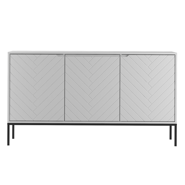 ASPEN-03 - Komoda 3-drzwiowa Biały Mat Czarny Stelaż