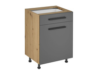 Szafka Kuchenna Dolna 1D1S D60S1 P/L Uchwyt Klasyczny Langen Grey