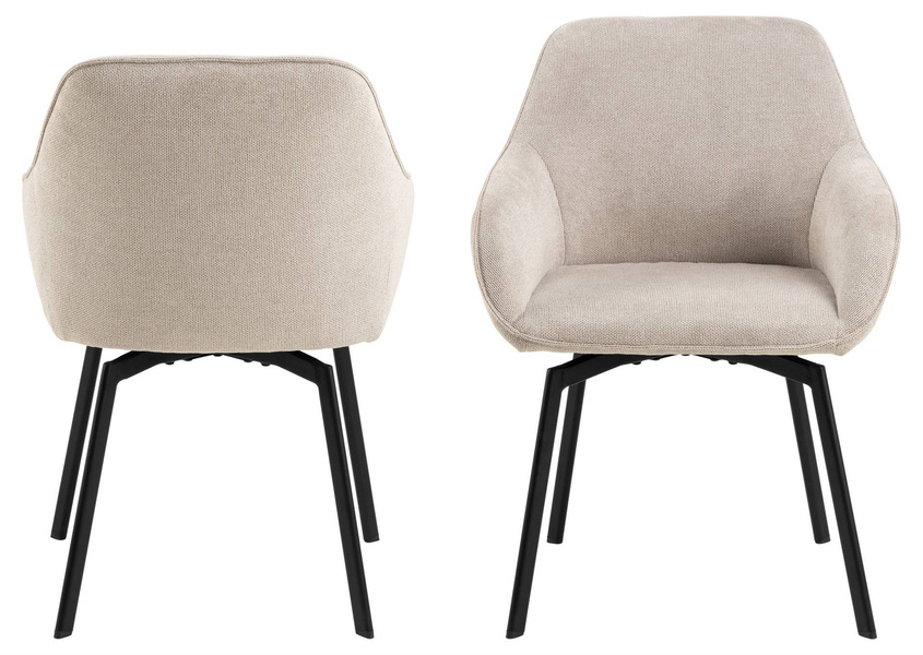 Actona Krzesło Do Jadalni z Podłokietnikiem Clara Beżowy