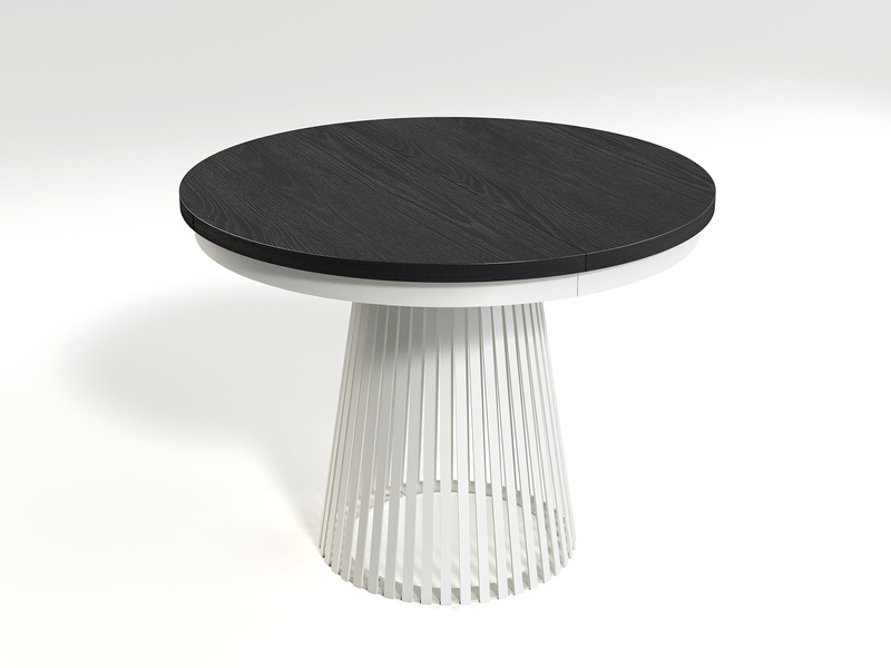 GARDA - Stół Okrągły Rozkładany Czarny Painflow Biały Mat