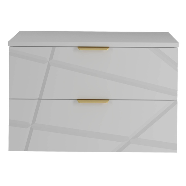 RADOM-06 - Szafka pod Umywalkę z Blatem 2S 80cm Biały Mat Zestaw-1