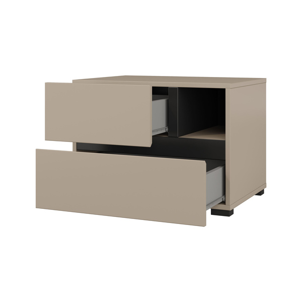 Cross S - Szafka Nocna 2 Szuflady Congo Czarny Onyks Mat