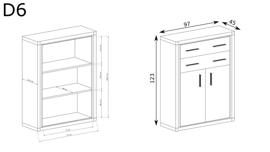 DALLAS-6 - Komoda 2D2S Dąb Sonoma