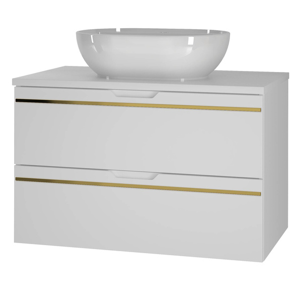 ESPERO-01 - Szafka z Umywalką i Blatem 2S 80cm Biały Mat Zestaw-2