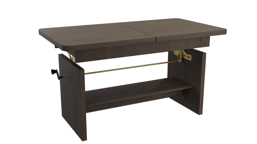 JANEK - Ławostół Ława Rozkładana Stolik Kawowy Jesion Ciemny