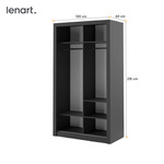 ARTI AR-06 - Szafa Przesuwna 2-drzwiowa 120 cm Czarna