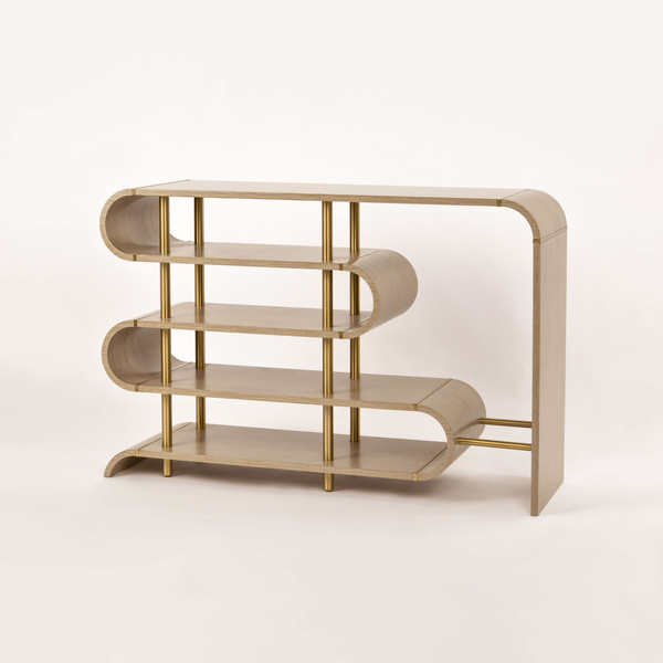 Stilig ST962 Konsola szaro-brązowa sinusoidalne półki