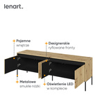 TREND TR-05 - Szafka RTV 4-drzwiowa Z Oświetleniem Dąb Artisan