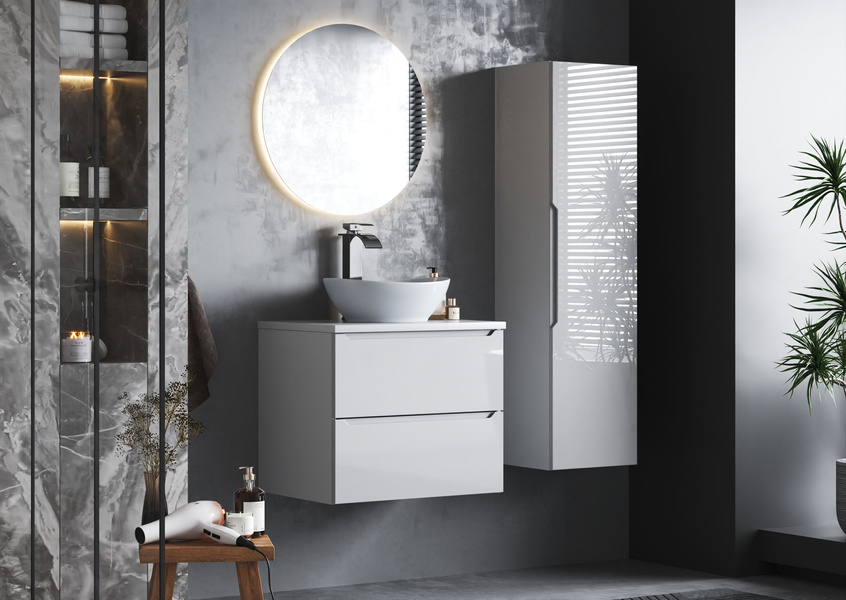 ETNA-03 - Słupek Wysoki 1-drzwiowy Biały Połysk