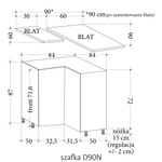 Szafka Kuchenna Dolna 2D Narożna Sorento D90N Biały Mat