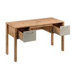 Indygo B2S - Biurko 2 Szuflady Dąb Wotan/Beżowy