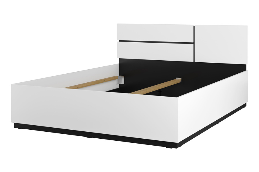 Cross S - Łóżko 160 cm Biały Czarny Onyks Mat