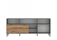 Pozzi POZF01 – Komoda RTV 1-drzwiowa Szarozielony/Dąb Coast Evoke