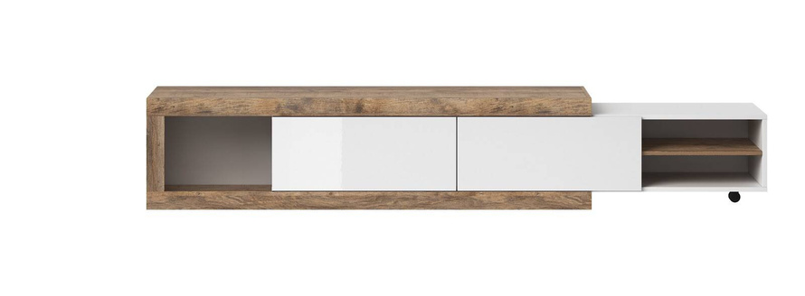 Sintra Komoda RTV 2-drzwiowa Biały Połysk / Dąb Samdal