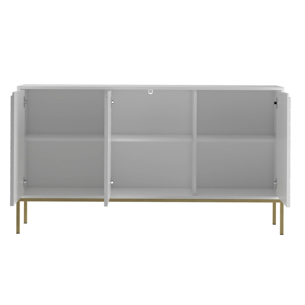 ASPEN-03 - Komoda 3-drzwiowa Biały Mat Złoty Stelaż