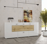 Coby Komoda 2D2S Biały Połysk / Dąb Wotan