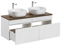 2 x Szafka ICONIC WHITE 82-60-D-1S z 2 x umywalką Smile i blatem