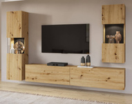 Ava Meblościanka 05+07+40 Dąb Artisan / Czarny