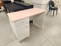 LUNA LN-03 - Biurko 1D1S Białe/Różowe_01