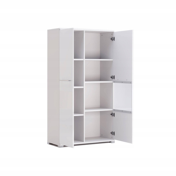 Family FM-112-WB - Regał 2-drzwiowy Biały Mat Biały Połysk