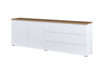 Modo - Komoda 2D3S 200 cm Biały Mat Dąb Mauvella
