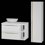 ESPERO-02 - Szafka pod Umywalkę z Blatem i Regałem 2S 80cm Biały Mat Zestaw-4