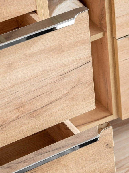 Szafka z umywalką 80 cm Capri dąb 821 z białym blatem