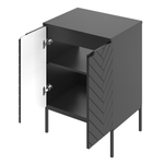 ASPEN-09 - Szafka z Umywalką i Blatem 2D 60cm Czarny Mat Zestaw-2 Czarny Stelaż