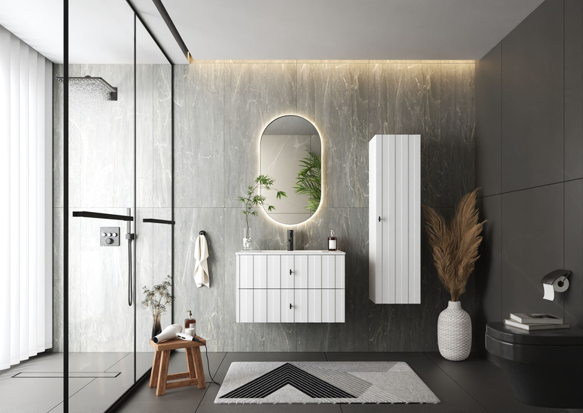 ELEGANTE-06 - Szafka pod Umywalkę 2S 80 cm Biały Mat