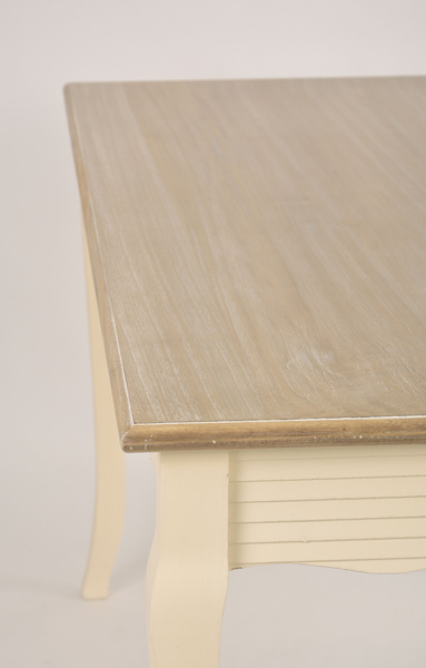 Pesaro 026 Stół 160 x 80 zdobiony prowansalski kremowy beżowy przecierany blat drewno/mdf