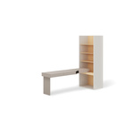 WOOW SET-WOS10LVB - Zestaw Biurko Lewe i Regał Szeroki Szampański/Dąb Vincenza Bielona/Clay Grey