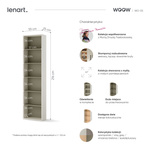 WOOW WO-05 - Regał Wąski Szampański/Dąb Vincenza Bielona