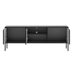 ASPEN-01 - Komoda RTV 3-drzwiowa Czarny Mat Czarny Stelaż