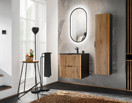 Zestaw 60 cm Xilo Black z umywalką Lava Black