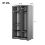 ARTI AR-19 - Szafa Przesuwna 2-drzwiowa 120 cm Szara