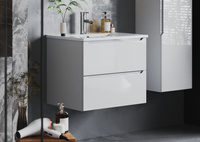 ETNA-02 Szafka pod Umywalkę 2S 60 cm Biały Mat Biały Połysk