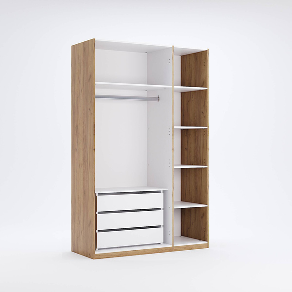 Quadro KV-13-OF - Szafa 3-drzwiowa z Lustrem Dąb Frigate 200x140 cm